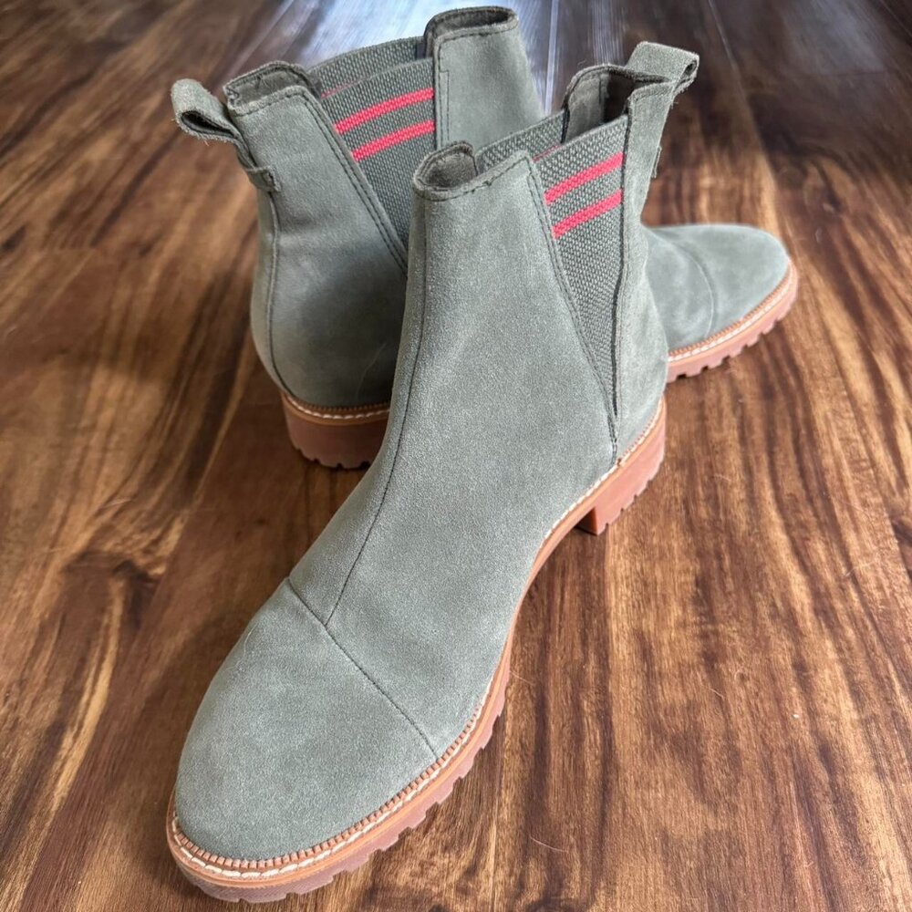 TOMS Womens Cleo Round Toe Chelsea Casual Boots Ankle Low Heel 1-2" - Size‎ 7.5